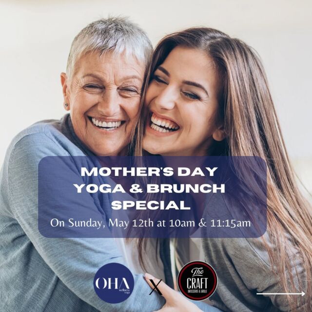 Do you have any plan for Mother’s Day weekend and you are around in Liberty Village area?

Join us for a beautiful (60 min)yoga session at OHA studio followed by a delicious brunch at @thecraftbrasserie on the first floor of the building.

Location: 107 Atlantic Avenue. 
*****
When: 
1st option - Flow yoga at 10:00am with brunch at 11:00am 
*****
2nd option- Hatha yoga at 11:15am with brunch at 12:15pm

Book you spot now via our link in bio.
We are looking forward to seeing you there ☀️

#motherday #motherdaygift #mothersdaygifts #mothersdaygiftideas #event #brunch #yoga #meditation #mother #love #motherlove #motherlove❤️