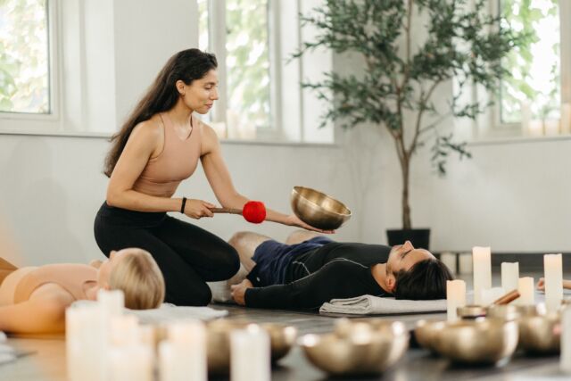 Join us for our special Sound Bath session on the first Saturday of every month! Immerse yourself in the healing vibrations of Himalayan singing bowls as they soothe your mind, body, and spirit.
Seats are limited, so be sure to book in advance to secure your spot. 

5 Key Benefits of Sound Baths:

✨Stress Relief – The soothing tones help to reduce tension and promote deep relaxation.
✨Improved Sleep – Sound frequencies can balance the nervous system, enhancing sleep quality.
✨Emotional Healing – Vibration therapy supports emotional release and mental clarity.
✨Enhanced Meditation – Deepens mindfulness and presence during meditation practices.
✨Energy Balance – Restores harmony and alignment of the body's energy systems.

Did you know?

Naad Yog, the Yoga of Inner Sound, is an essential component of meditation. By tuning into the inner frequencies, we align ourselves with peace and balance. ✨
Book your spot today!

#SoundBath #HimalayanBowls #NaadYog #Meditation #HealingVibrations #YogaForTheSoul #RelaxAndRejuvenate #SoundHealing #EnergyHealing #HolisticHealth #ChakraHealing #SelfCare #Mindfulness #SoundTherapy #StressRelief #SleepWell #EmotionalHealing #HealingJourney #VibrationTherapy #DeepRelaxation #InnerPeace #BalanceAndHarmony #YogaMeditation